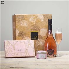 Prosecco Rose, Salted Caramel Truffles and Candle Gift Set