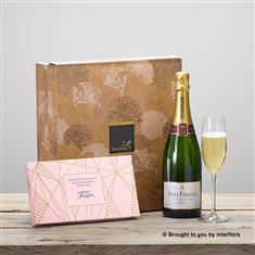Champagne and Belgian Chocolates Gift Set