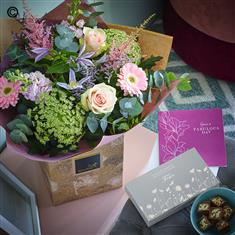Mother's Day Pastel Hand-tied Chocs and Card Large