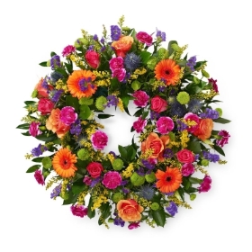 Classic Wreath with Mixed Flowers